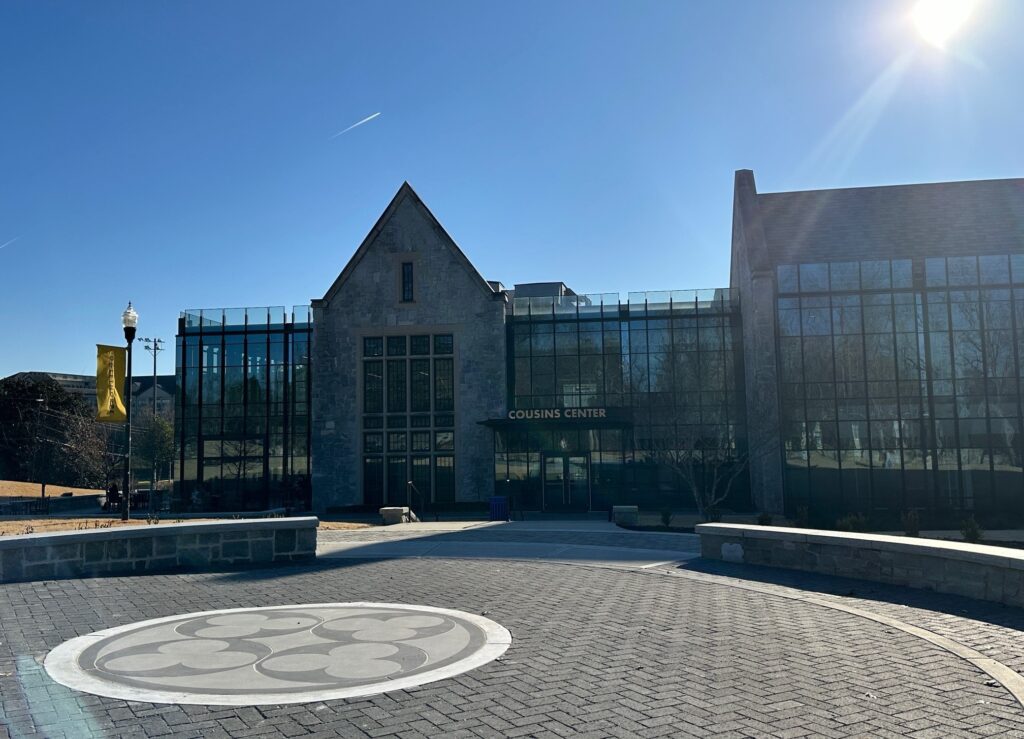 DuBose Circle with inlaid quatrefoil, adjacent to the Cousins Center