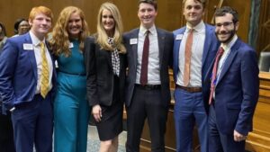 Oglethorpe Sophomore Alex Blecker with Former Georgia Senator Kelly Loeffler