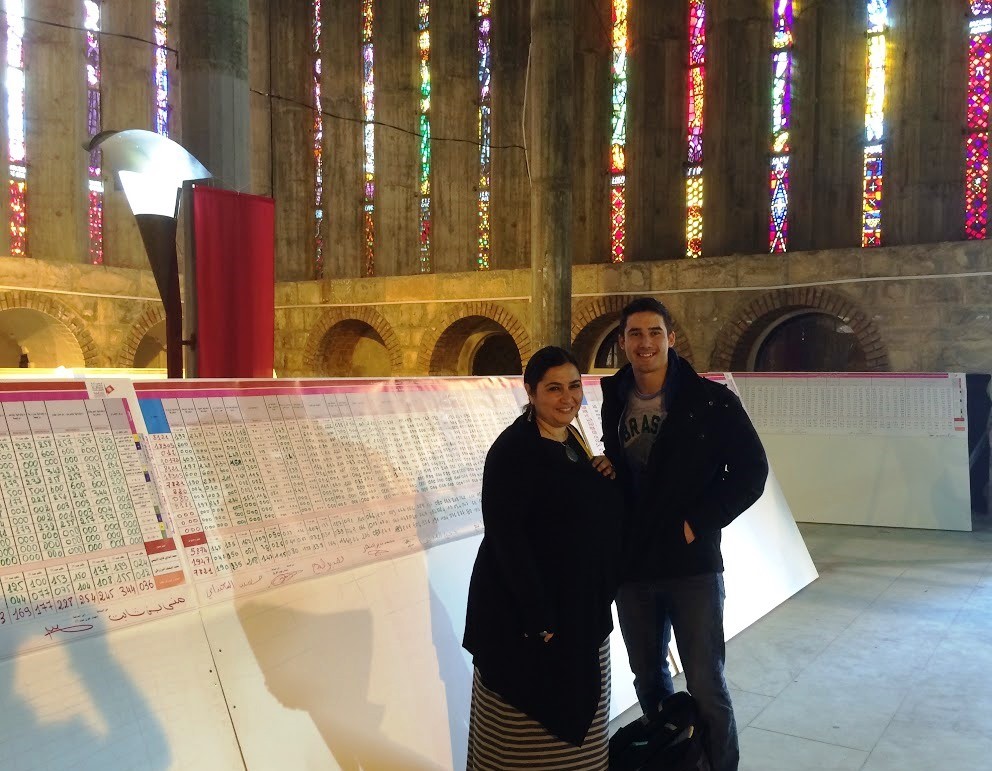 John in Tunisia observing elections, as part of his Carter Center internship.