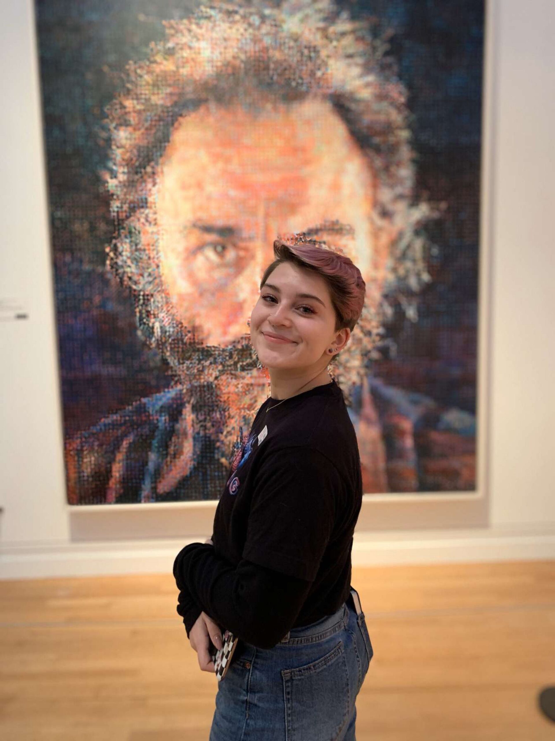 Student Julia Preston with art
