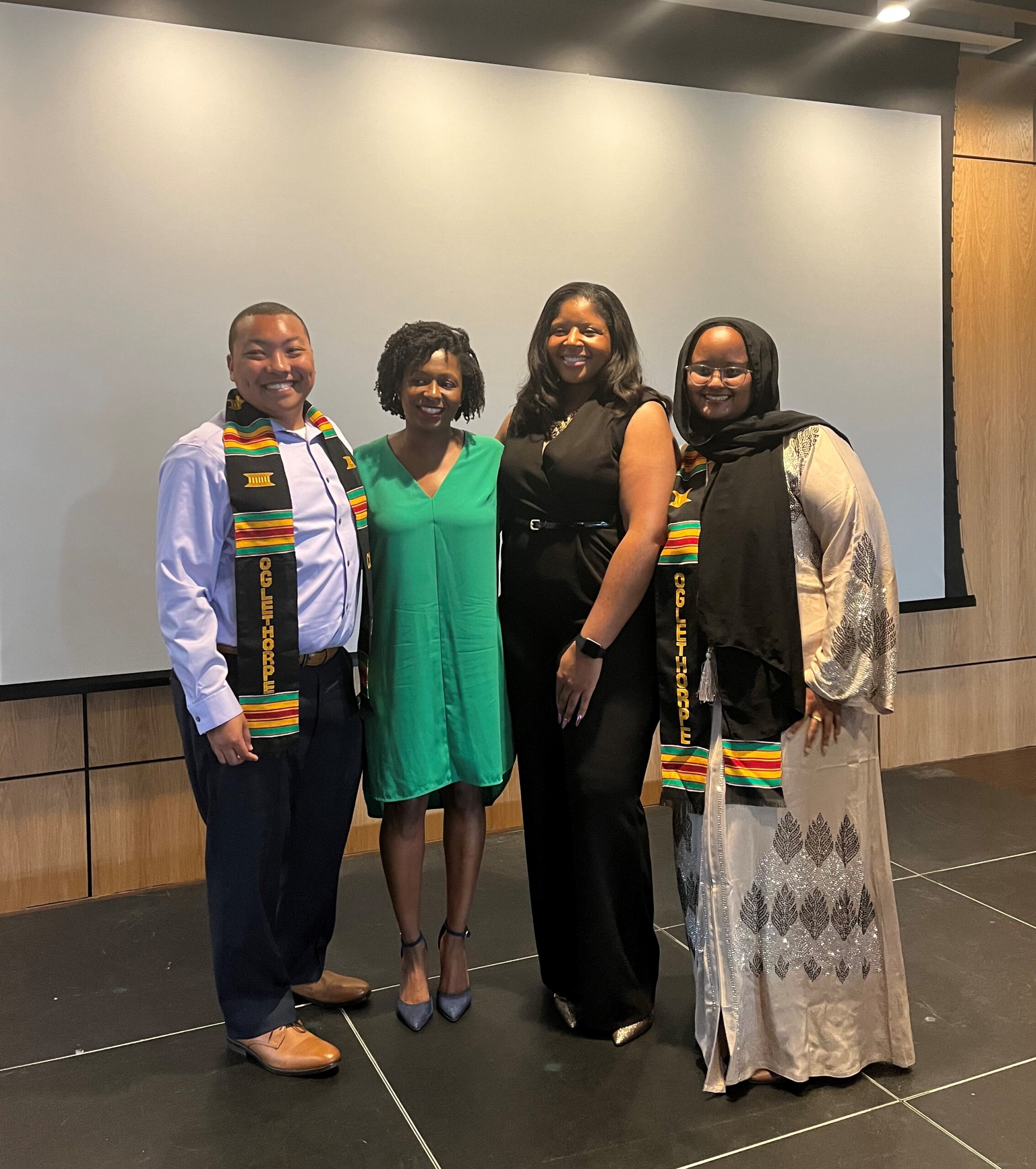 Dr. Chandler and Dr. Gittens Wheeler with student speakers Sean Kang and Ashrakat Hassan