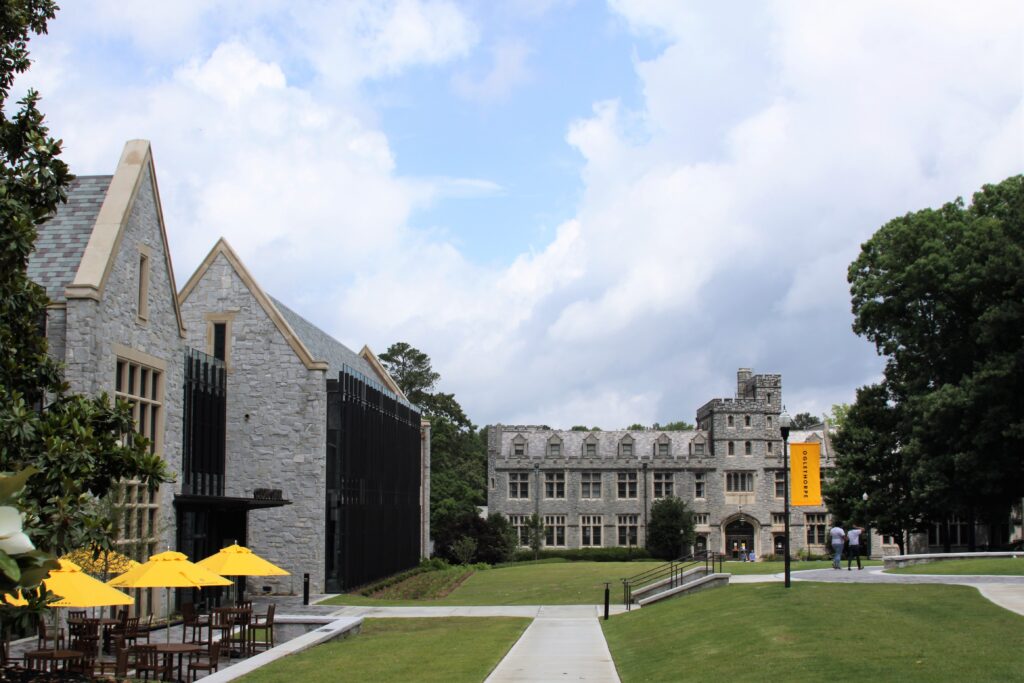Oglethorpe quad - Cousins Center and Lowry Hall