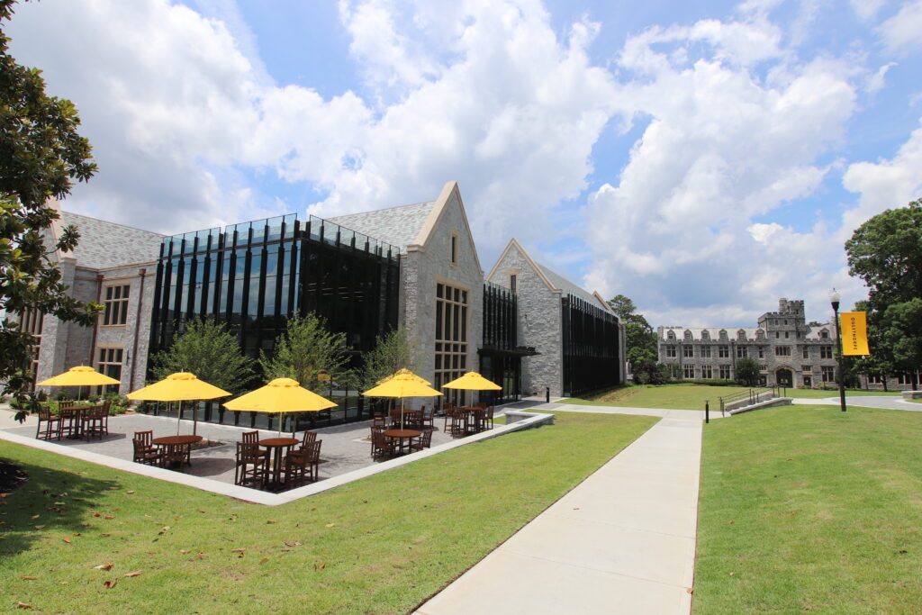 Oglethorpe quad - Cousins Center and Lowry Hall