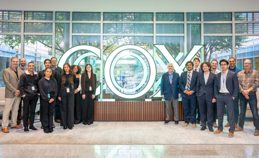 Hammack School of Business students, Dean Stephen Craft and judges at the Cox Case Study competition