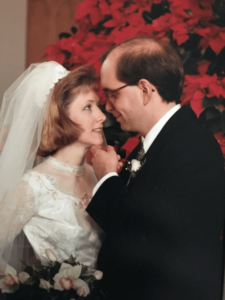 Lee and Joesph Knippenberg at their wedding in 1992.