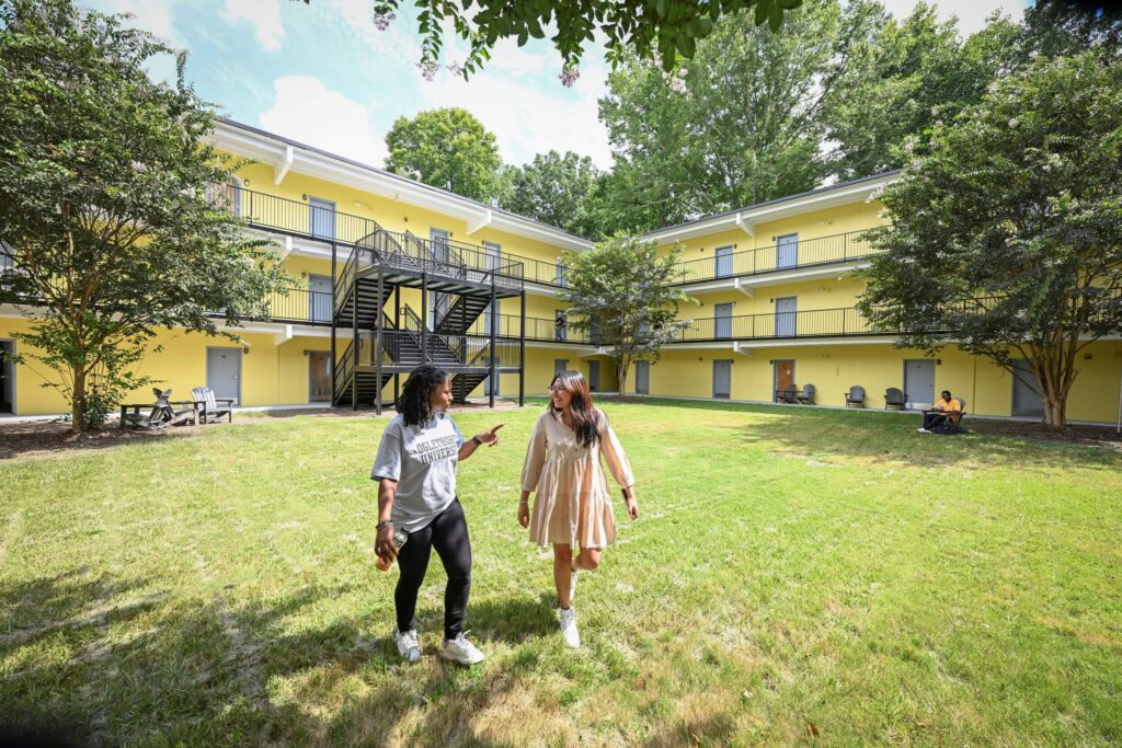 Students tour the residence halls at Oglethorpe University in Atlanta, GA.