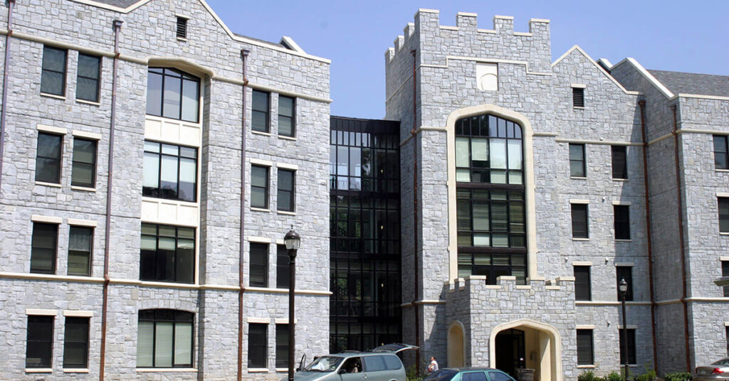 Bowden Magbee Hall exterior on move-in day.