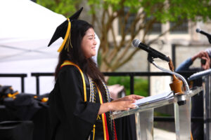 Nathania Adhisty '25 addresses her class.