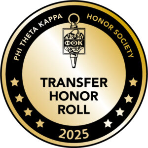 Phi Theta Kappa 2025 Transfer Honor Roll medallion