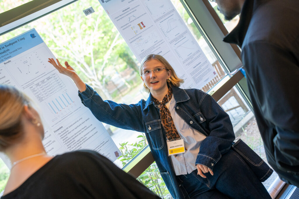 A female student talks about her research.