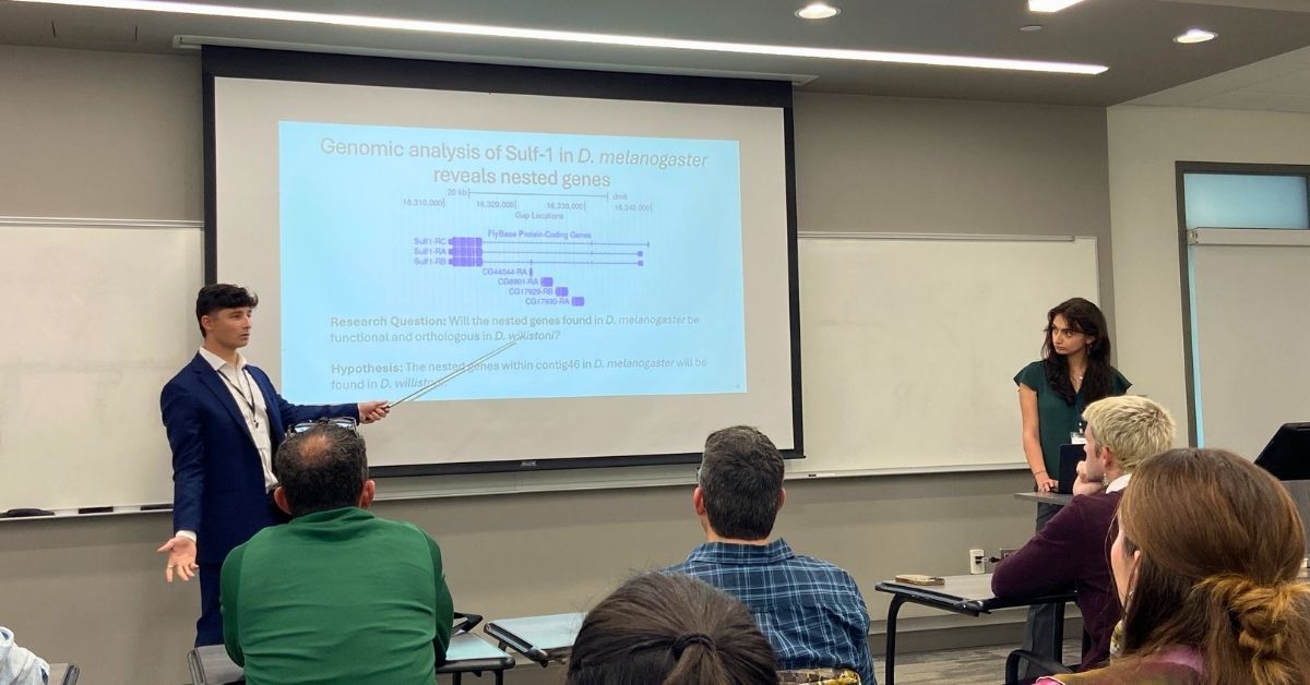 Two students present at the Georgia Undergraduate Research Conference