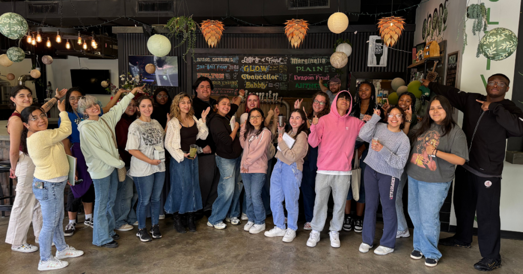 Group of students standing in a line