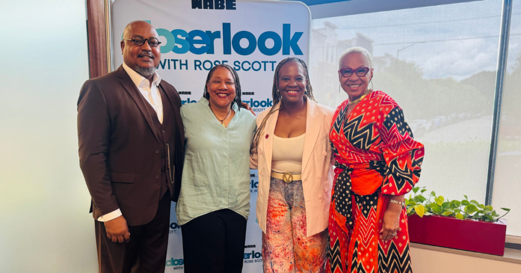 From left to right: Illya E. Davis of Morehouse College, Rose Scott of WABE, Dr. Kendra Momon of Oglethorpe University and Dr. Joy Angela DeGruy of Morehouse College.