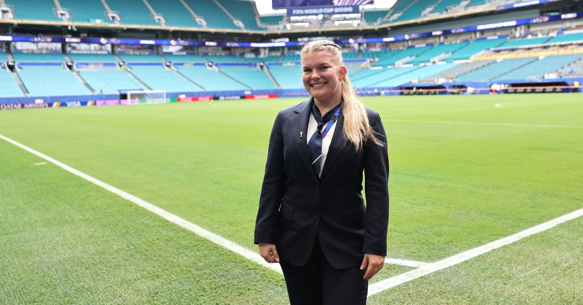 Marissa Romaine standing on a soccer field