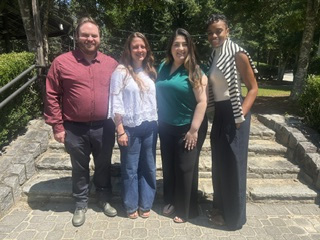 Counseling interns: Left to Right: Joshua Rosenthal, M.S., Alison "Ali" Sailer, M.S., Catalina Echeverry, M.Ed., Raven Johnson, M.S.